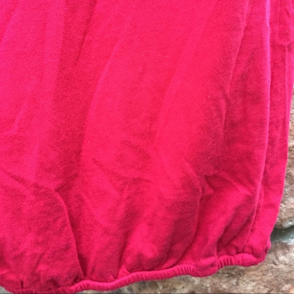 Ann Taylor LOFT Red Sleeveless Tank Top SMALL Ruffled Sheer Embellished Blouse - Picture 5 of 7